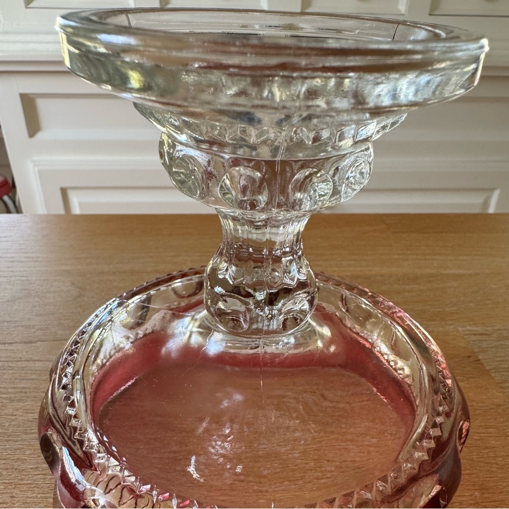 Vintage Kings Crown Ruby Thumbprint Compote with Lid - Mid Century Elegance - Picture 6 of 7